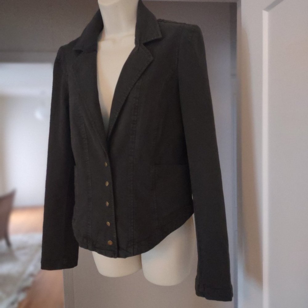 ANTHROPOLOGIE Structured Button Front Blazer Olive Green NWT Size 12 - Picture 5 of 16